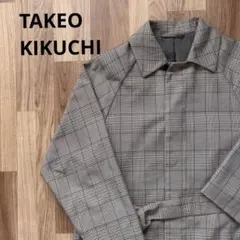 【S】takeo kikuchi ステンカラーコート グレンチェック