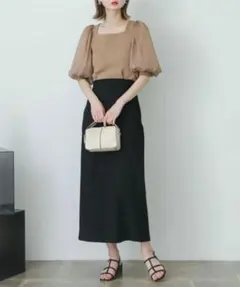 SENSE OF PLACE　ストレッチサスツキハイウエストスカート