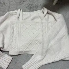 キャミソール×カーディガンシャギーニットアンサンブル