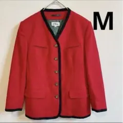s.Oliver ノーカラージャケット 40 赤　Mサイズ