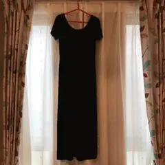 ローラアシュレイ ベルベット風ロングドレス