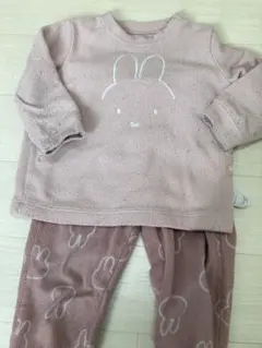 UNIQLO ミッフィーの顔プリント フリースパジャマ 90