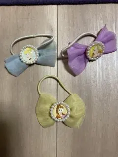 キャラクターリボンヘアゴム3個セット
