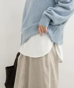 新品◆DOORS◆USAコットンラウンドヘムカットソー《OFF WHITE》