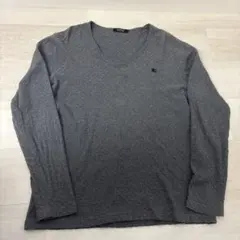 BURBERRY BLACK LABEL グレー Vネック 長袖カットソー