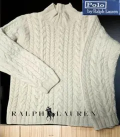 送料無料/美品Polo by Ralph Lauren ケーブルハンドニット M