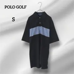 POLO GOLF 半袖ポロシャツ　 ストライプ 　ブラック　S