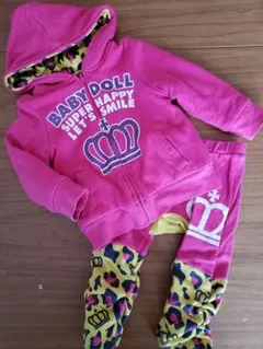 ☆BABYDOLL☆ピンク上下セット 80