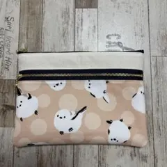 がま口ポーチ ハンドメイド シマエナガ柄 - メルカリ