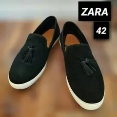 ZARA タッセル付きスリッポン 42 ネイビー