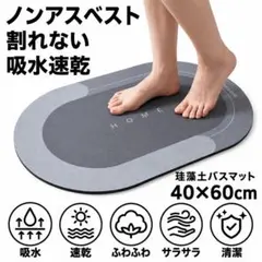ノンアスベスト　珪藻土　バスマット　割れない　滑り止め　吸水速乾　ソフト　 北欧のサムネイル
