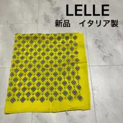 新品 イタリア製 レレ バンダナ ハンカチ スカーフ シルク モノグラム 総柄
