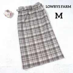美品✨【ローリーズファーム】チェック柄タイトスカート (Ｍ) ブラウン ベルト付