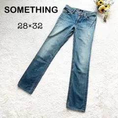 【サムシング SOMETHING】デニム ジーンズ ストレート 脚長 ブルー系