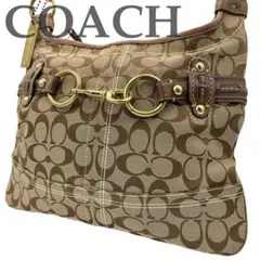 コーチ COACH ショルダーバッグ シグネチャー キャンバス ブラウン×ピンク