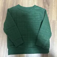 ダークグリーン キルティング トレーナー　95センチ