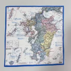九州 地図ハンカチ 約39cm×39cm