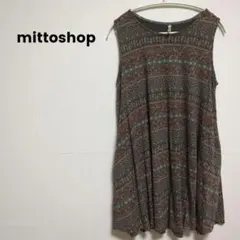 mittoshop ノースリーブ柄チュニックワンピース