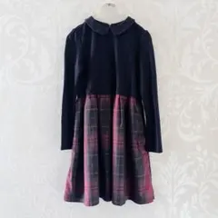 KUMIKYOKU 女の子 ドッキング ワンピース 130 組曲 長袖