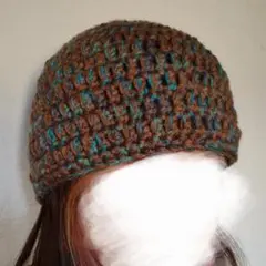 ビーニー クラッシャーハット ニット帽 バケハ ハンドメイド かぎ編み