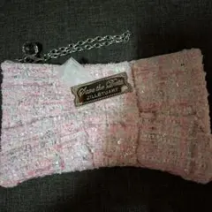 JILLSTUART ピンク ツイード クラッチポーチ ジルスチュアート 大きめ