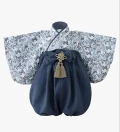 ベビー袴　2ピース　70cm 男の子　和装　regalo セレストネイビー