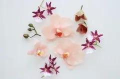 【訳あり】ピンク胡蝶蘭のヘアパーツセット　結婚式　前撮り和装　浴衣　夏祭り　造花