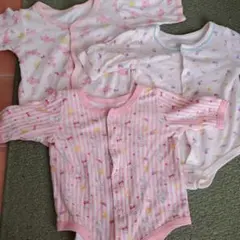 女の子長袖肌着60サイズ３点
