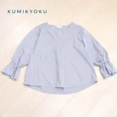 大きいサイズ♡ 組曲　ストライプ Vネックブラウス　ウォッシャブル 日本製　5