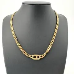 ディオール ネックレス 喜平 CDロゴ ラインストーン ゴールド レディース