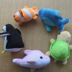 海の生き物 ぬいぐるみ5個セット ※配達時圧縮して発送