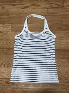 UNIQLO ユニクロ ボーダー柄 ホルターネック カップ付き タンクトップ