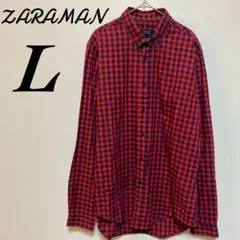 ザラマン ZARAMAN　メンズ　チェック　長袖　BD シャツ　L