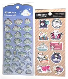 【シール】サンリオ ぷくっとシール シナモロール＆ラベル風ステッカー 2点セット