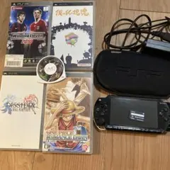 d*7様 SONY PSP 本体 ACアダプター、ソフト5点、32MBメモリ2点