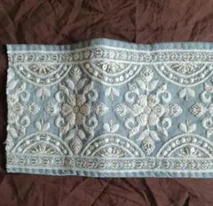 花柄 刺繍スパンコールリボン 手芸素材