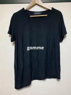 gomme　ゴム　アシンメトリー　シンプルで着心地の良いカットソー 黒　日本製のサムネイル