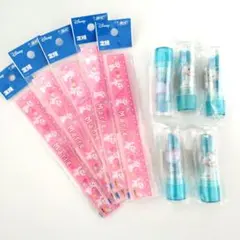 【まとめ売り】ディズニー マリー 文房具（定規5個・リップ型消しゴム5個）