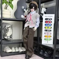 MDD MSD 40cm 1/4 ドール 服 シャツ ズボン ベスト ① MDD 1/4 BJD ドール服 5点セット MSD SDMベスト シャツグレー - メルカリ