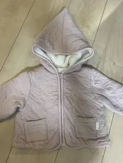 プティマイン　サイズ80 裏起毛フード付きピンクアウター パーカー