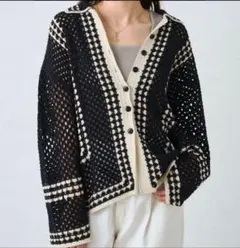 新品☆pual ce cin 鍵編みクロッシェカーディガン