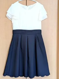 【美品】Rew de Rew 大人可愛いバイカラーワンピース