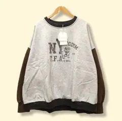 【新品】IRIEY　裏起毛スノーウォッシュ加工リメイク風プルオーバー　クレイジー