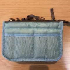 新品☆バッグインバッグ　軽量　撥水　ミニサイズ　ポーチ　グレー　スカイブルー