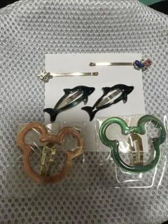 ヘアピン6点セット（ディズニー&イルカ）