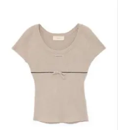 ANDMARY Putty ribbon tops ベージュ andmary Putty ribbon tops Black - メルカリ