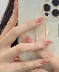 自然なグラデーション ネイルチップ 24個入り ピンク