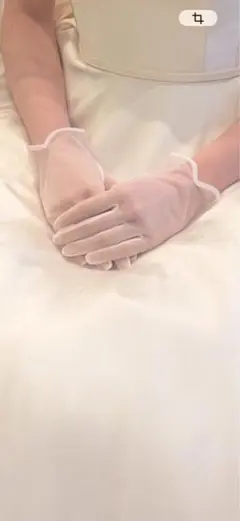 ホワイト シフォン ウェディンググローブ