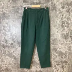 ✨GU✨ジーユー♡起毛タックテーパードパンツ♡スラックス♡ダークグリーン(L)