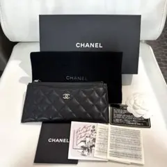 CHANEL シャネル キルティング ポーチ ブラック　黒キャビアスキン 正規品